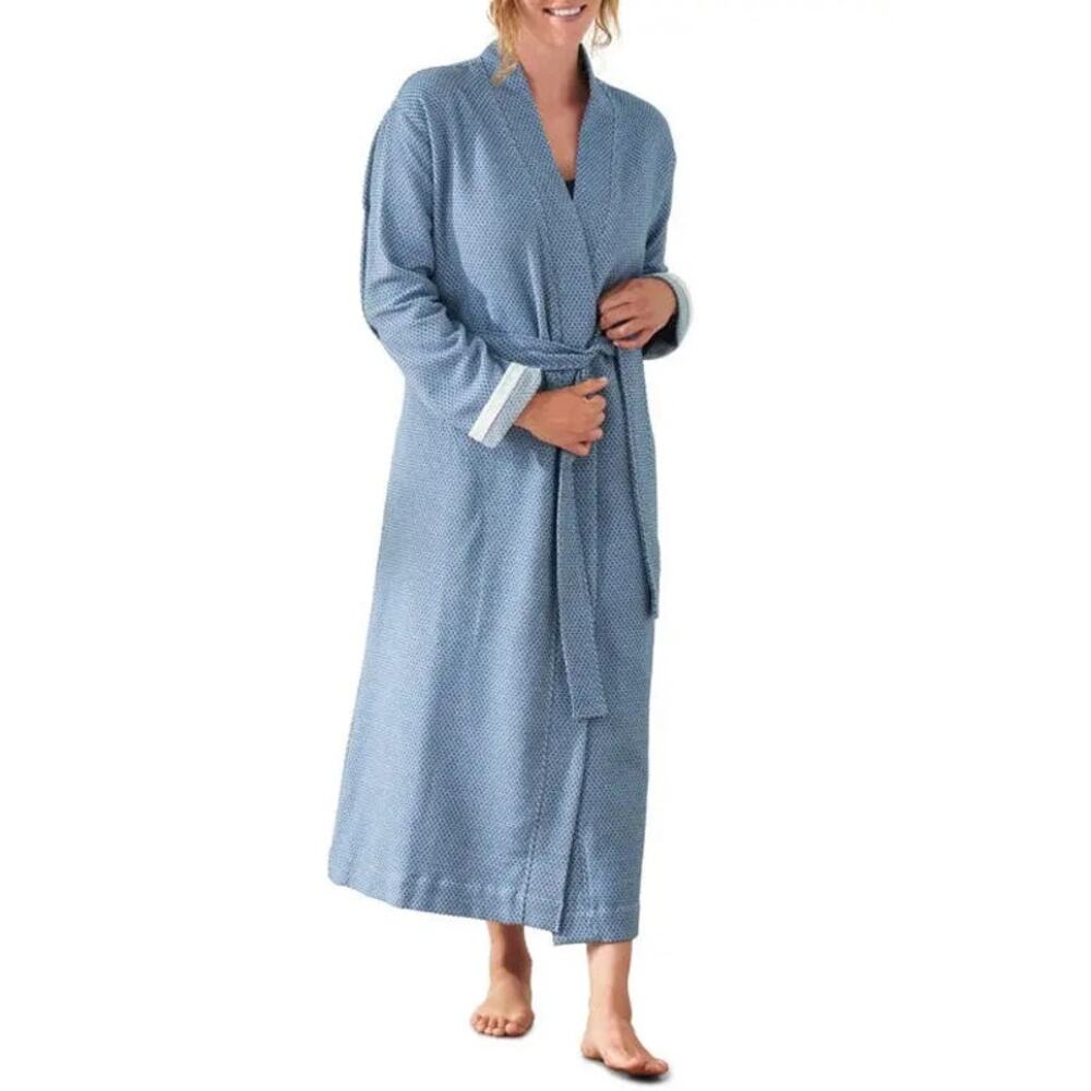 Coyuchi Kimono Rob Gender Inclusive Mediterranean waffle Organic Cotton Size S/M